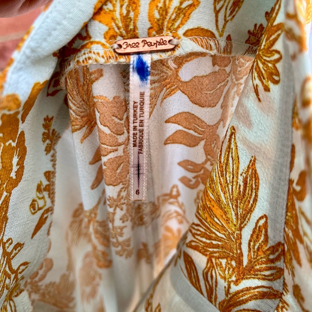 Free People White and Gold Floral Jumpsuit - Picture 6 of 6